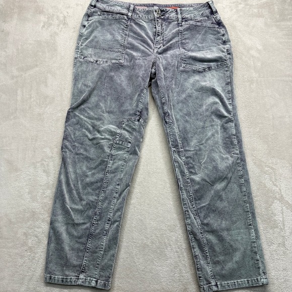 Pilcro Pants - Pilcro Pants Women's 32 THE WANDERER Gray Corduroy Straight Leg Utility Trousers